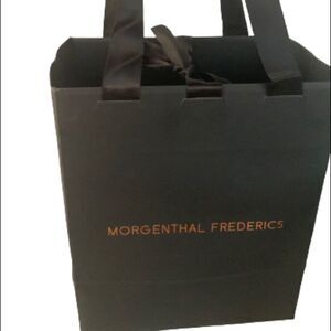 Morganthal Frederics Black & Copper Empty Paper Shopping Bag w/Ribbon Gorgeous E